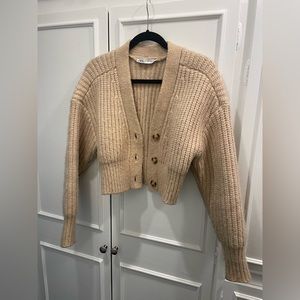 Zara cropped knit jacket